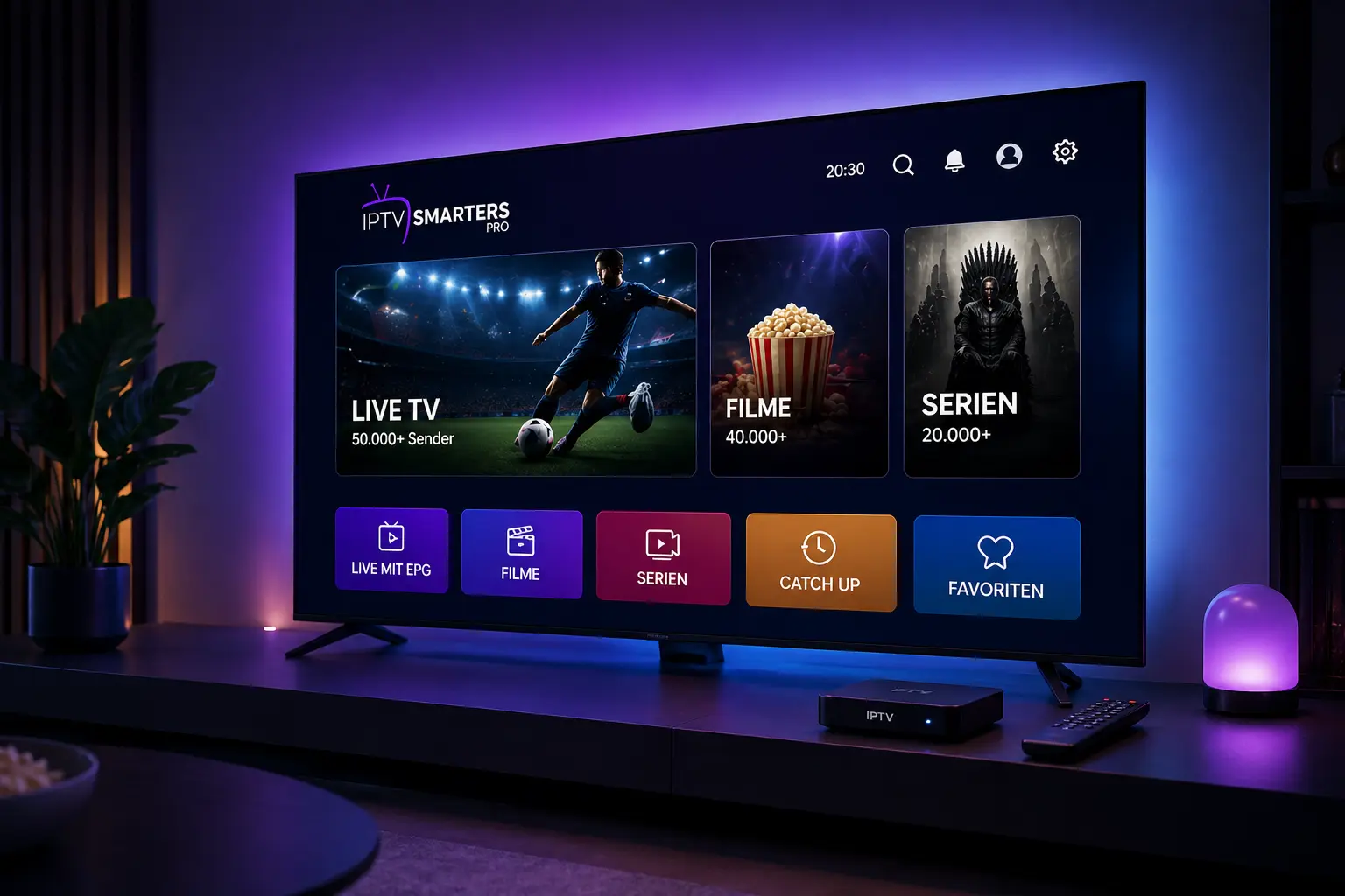 IPTV Smarters Pro App auf Smart TV in 4K Qualität