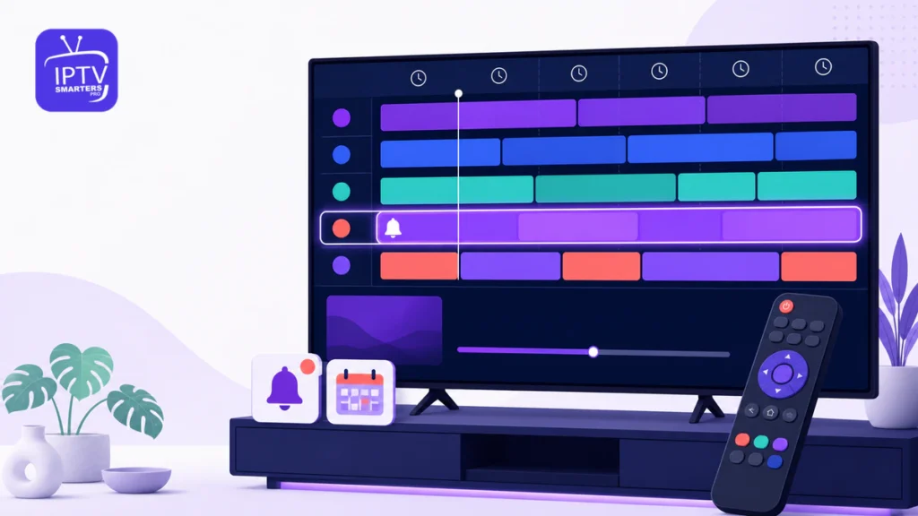 IPTV Smarters Pro EPG einrichten mit Programmführer-Raster, Uhr, Erinnerung und Fernbedienung