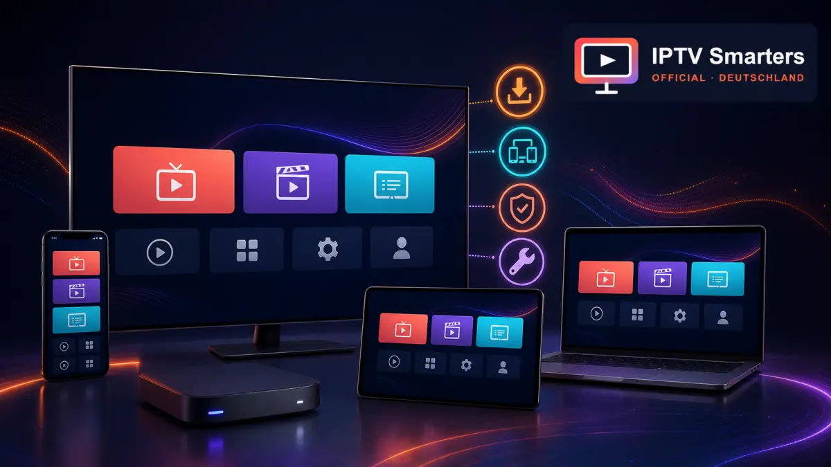 IPTV Smarters Pro: Der ultimative Ratgeber 2026 IPTV Smarters Pro Ratgeber 2026 mit IPTV Smarters Official Logo